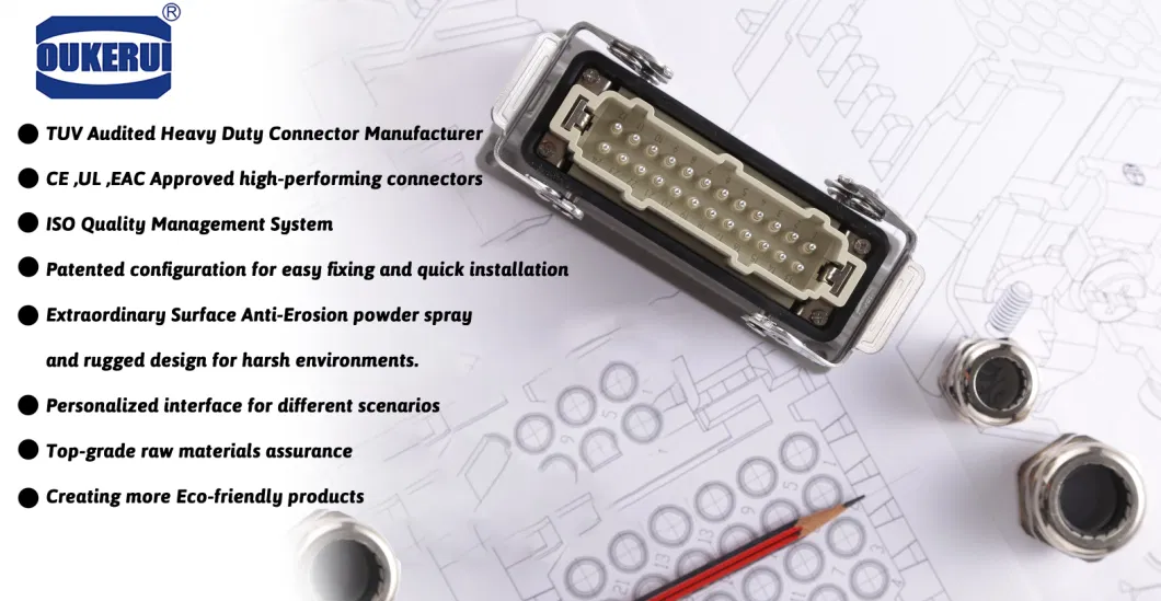 Heavy Duty Connector for Electricity Supply, Automation Control Cabinet and Other Industrial Machines