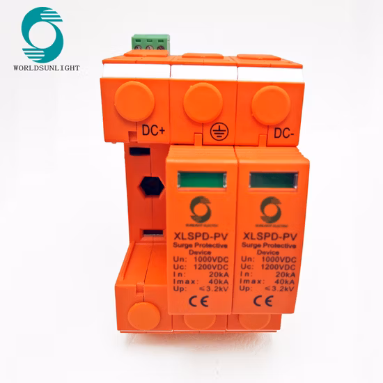 Protecteur de surtension de parafoudre à 2 pôles Worldsunlight AC 20ka